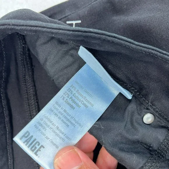 Paige Jeans Womens 34 Black Skinny HOXTON Ankle Stretch - Picture 5 of 11